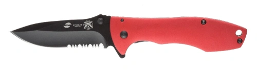 Нож складной Stinger, клинок 80 мм, рукоять: сталь/алюминий, чёрно-красный