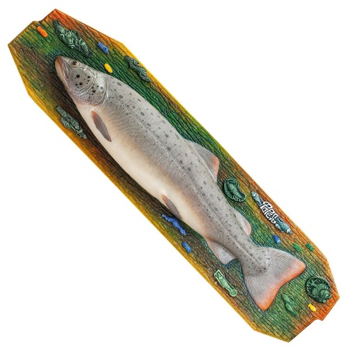 Декоративное панно на стену Форель (Таймень) карамель (подарок рыбаку, сувенир) фото 3