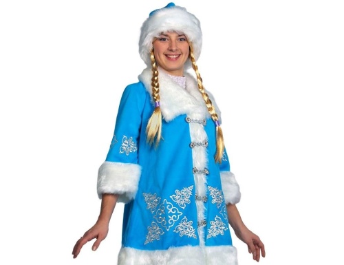 Костюм Снегурочки с вышивкой, голубой, Батик фото 2