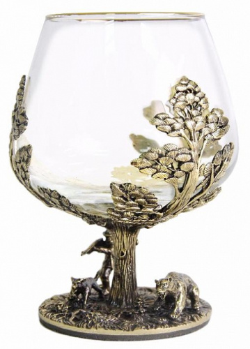 Бокалы - "Pine Forest Glassworks" - Бокал для коньяка "Охота на Медведя (Сосна) фото 4