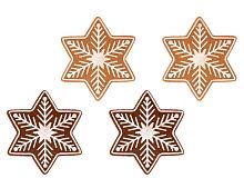 Новогодние прищепки ЗВЁЗДОЧКИ-ПЕЧЕНЬКИ, фетр, 6 см, набор - 4 шт., Koopman International