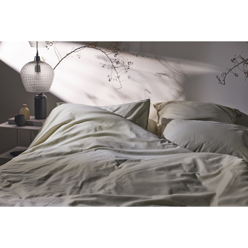 Комплект постельного белья из сатина серо-бежевого цвета с брашинг-эффектом из коллекции essential фото 7