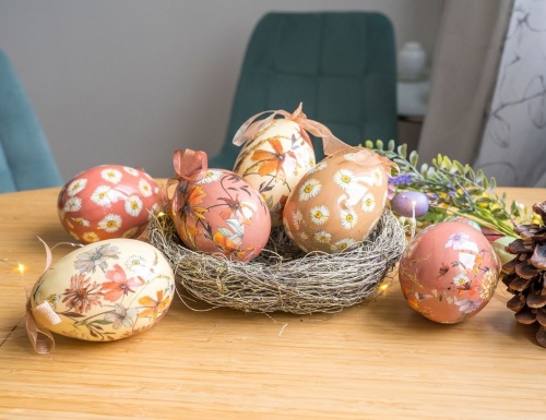 Декоративные пасхальные яйца УСЛАДА ДЛЯ ДУШИ крупные, 12 см (упаковка 6 шт.), Kaemingk фото 4