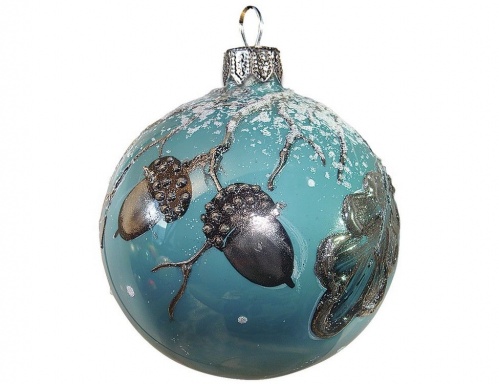 Ёлочный шар "Жёлуди", коллекция 'Зеркальный лес', стекло, 9.5 см, Ариель