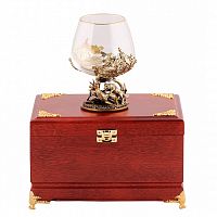 Бокалы - "Country Charm Glassware" - Бокал для коньяка "Охота на оленя в деревянной шкатулке