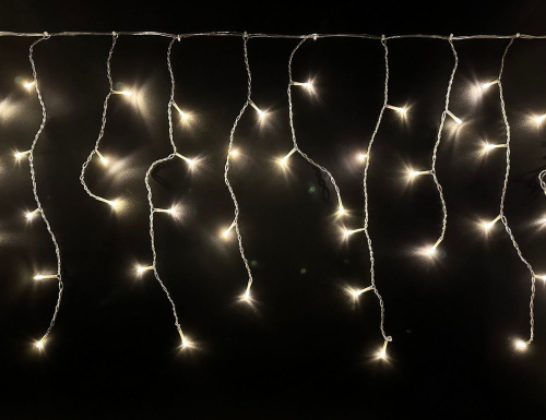 Светодиодная гирлянда длинная БАХРОМА ICICLE, 1000 тёплых белых LED-огней, 25х0.5+1.5 м, коннектор, прозрачный ПВХ, уличная, SNOWHOUSE фото 5