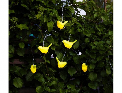 Садовая гирлянда "Солнечные птички", 6 ярко-жёлтых LED-ламп, солнечная батарея, 2+3 м, STAR trading фото 2