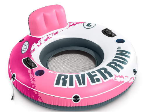 Надувной круг Intex River Run розовый одноместный с сетчатым дном, диаметр 135 см, Intex фото 3