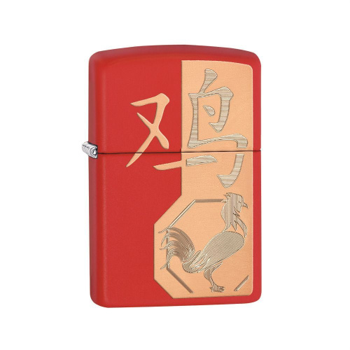 Зажигалка ZIPPO Classic с покрытием Red Matte, латунь/сталь, красная, матовая, 36x12x56 мм, 29259