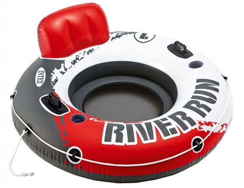 Надувной круг Intex River Run красный с сетчатым дном, диаметр 135 см, Intex фото 2