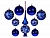 Набор елочных игрушек "Метелица", верхушка+4х62 мм+4х75 мм, синий, Елочка