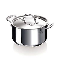 Кастрюля BEKA CHEF 5 л (24 см) с зеркальной полировкой, из нержавеющей стали, серого цвета