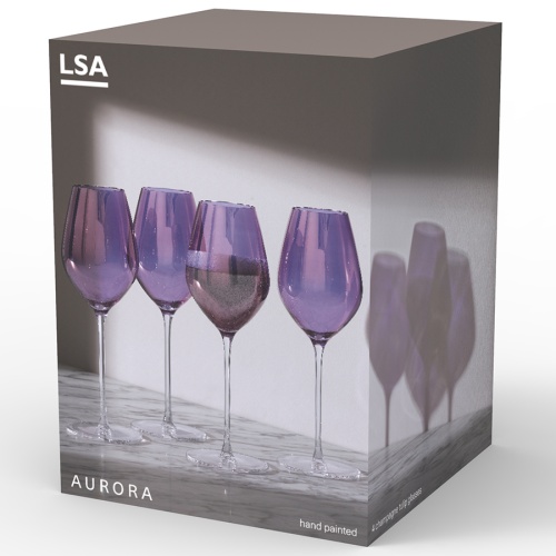 Набор бокалов для шампанского aurora, 285 мл, фиолетовый, 4 шт. фото 3