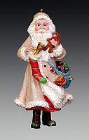Ёлочная игрушка "Санта в бежевой шубе", полистоун, 5х6х11 см, Holiday Classics