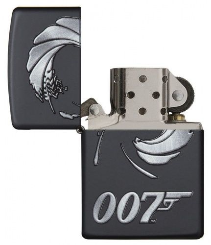 Зажигалка ZIPPO James Bond с покрытием Black Matte, латунь/сталь, чёрная, матовая, 36x12x56 мм, 29566 фото 4