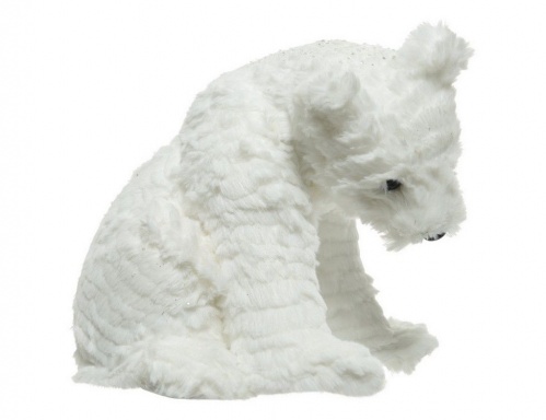 Мягкая игрушка под ёлку "Трогательный мишка", белый, 27x31x27 см, Kaemingk
