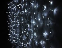 Гирлянда ЗАНАВЕС Rich Led Cap 2*3 м, 600 холодных белых LED ламп, белый ПВХ, соединяемый, IP65, Rich LED