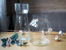 Стеклянная ваза ХЕЛЬГА, ручной работы, прозрачная, 25 см, Kaemingk (Decoris)