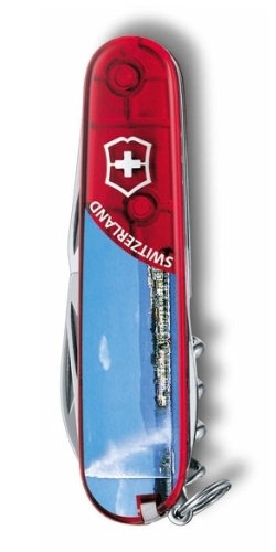 Нож Victorinox Climber Geneve, 91 мм, 14 функций, полупрозрачный красный (подар. упак.) фото 2