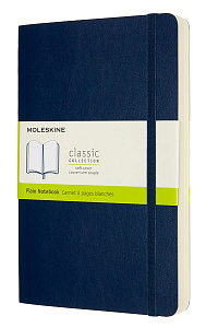 Блокнот Moleskine Classic Large, 400 стр., синий, нелинованный