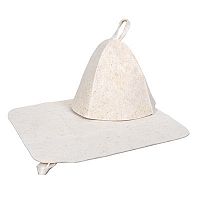 Набор для бани Hot Pot (шапка, коврик) войлок 42006