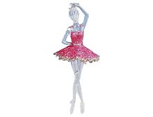 Ёлочное украшение "Балерина -" рука вверху, прозрачная с розовым, акрил, 17.5 см, Forest Market