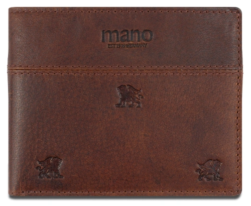 Бумажник Mano Don Leon, натуральная кожа в коричневом цвете, 12х9,5 см