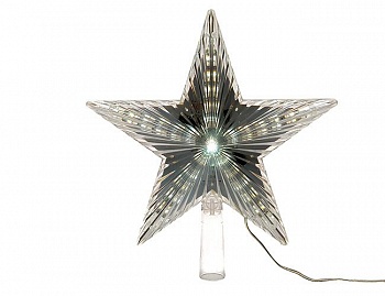 Верхушка ёлочная "Звезда", LED-огни холодные белые, 22 см, провод прозрачный 5 м, Kaemingk