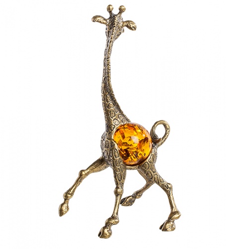AM- 294 Фигурка "Жираф" (латунь, янтарь) фото 2