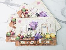 Плейсматы на пробковой основе АРОМАТ ЛАВАНДЫ, 40х30 см, 4 шт., Boltze