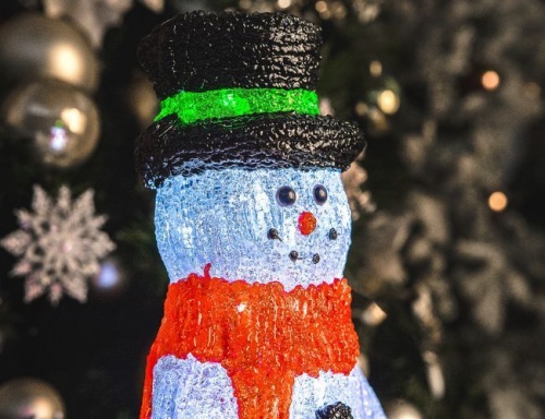 Светящаяся фигура "Гостеприимный снеговик", акрил, 50 холодных белых LED огней, 40 см, уличный, KAEMINGK фото 2