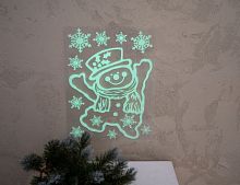 Набор светящихся новогодних наклеек "Танцующий снеговичок", 29.5х40 см, Peha Magic