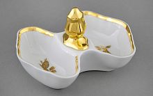 Солонка двойная "Роза Кобальт", Leander, белый, золотой
