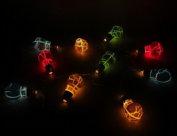 Электрогирлянда "Цветные чудеса" (шарики), тёплые белые LED-огни, 16 разноцветных ламп, 2.2х1.5 м, прозрачный провод PVC, SNOWHOUSE