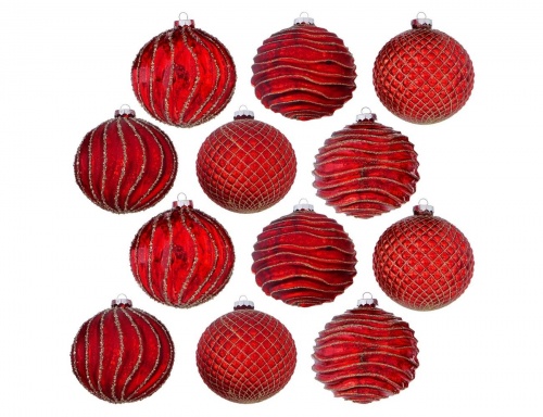 Набор коллекционных ёлочных шаров "Элара", стекло, 10 см, упаковка 12 шт., Boltze