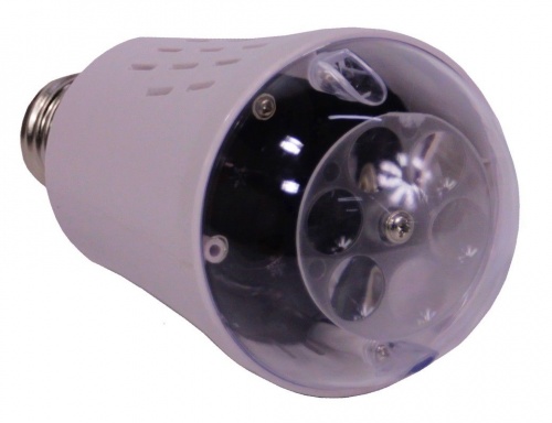 Светодинамическая лампа "Танец снежинок", 4 холодных белых LED-огня, проекция 36 м2, 7.5x14.5 см, цоколь Е27, для дома, Kaemingk фото 4