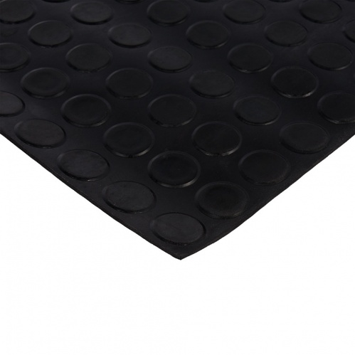 Противоскользящий резиновый коврик Vortex Пятачки 3 мм 1х10 м черный 22400 фото 2