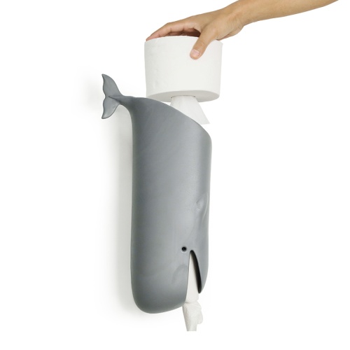 Держатель для пакетов и туалетной бумаги moby whale серый фото 8