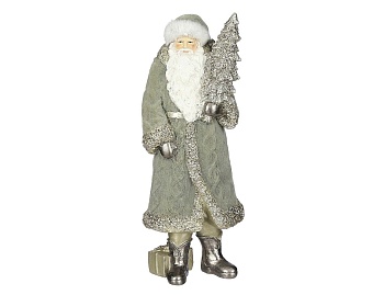 Новогодняя статуэтка "Дед мороз с ёлочкой", полистоун, 12х9х29 см, Edelman