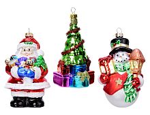 Набор ёлочных игрушек 'Подарков хватит всем!', стекло, 15 см, 3 шт., Winter Deco