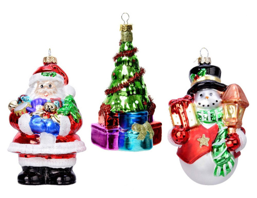 Набор ёлочных игрушек 'Подарков хватит всем!', стекло, 15 см, 3 шт., Winter Deco