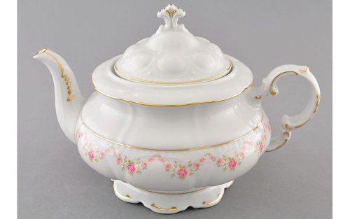 Заварочный чайник Leander 1,5л соната, фарфор, зелёный, белый