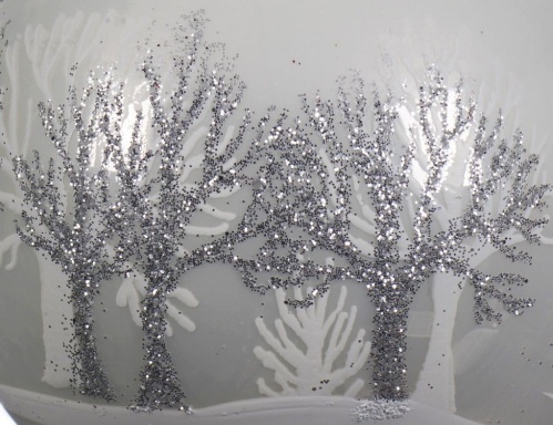 Набор стеклянных шаров "Серебряный лес", белые, 8 см (упаковка 6 шт.), Kaemingk фото 2