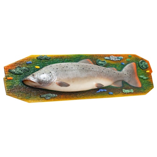 Декоративное панно на стену Форель (Таймень) карамель (подарок рыбаку, сувенир) фото 2