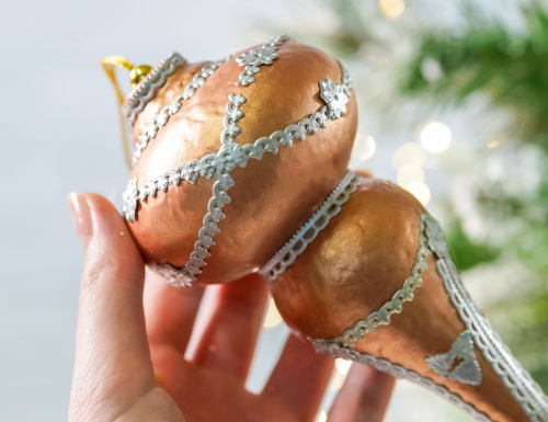 Ёлочная игрушка СОСУЛЬКА - МЕДНОЕ ВЕРЕТЕНО, 18 см, Winter Deco фото 2