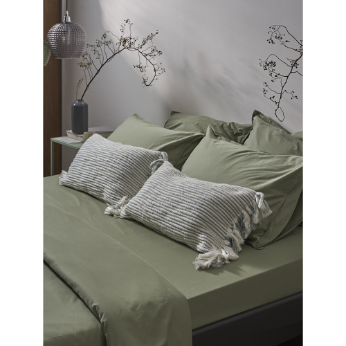 Комплект постельного белья из сатина цвета шалфея с брашинг-эффектом из коллекции essential фото 3