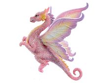 Ёлочная игрушка ДРАКОН ПАПИЙОН, полистоун, розовый, 10 см, Kurts Adler