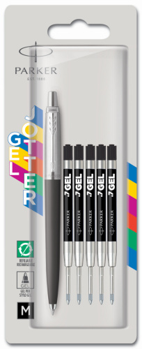 Набор Parker Jotter Orig Gel, ручка гелевая + стержни (5 шт)