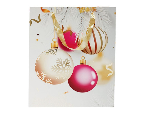 Подарочный пакет НОВОГОДНИЕ ШАРЫ 'ХАННИ', бумага, 42х30 см, Due Esse Christmas
