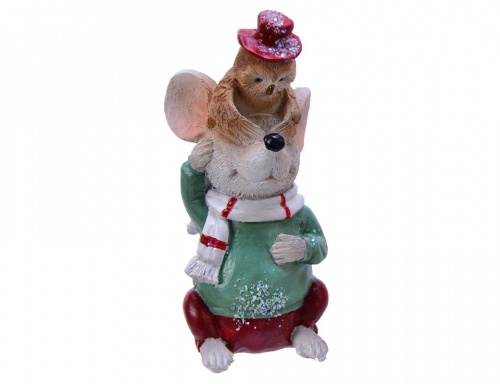 Ёлочная игрушка "Мышонок и совёнок", полистоун, 10 см, Kaemingk фото 3